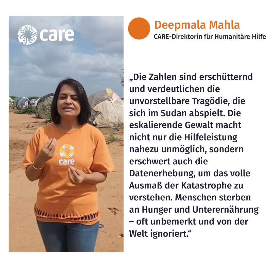 Hungersnot, Gewalt und Vertreibung im #Sudan fordern entschlossenes Handeln. CARE ruft zur internationalen Hilfe auf! shorturl.at/44Sza  #IPC #Report #WeCARE