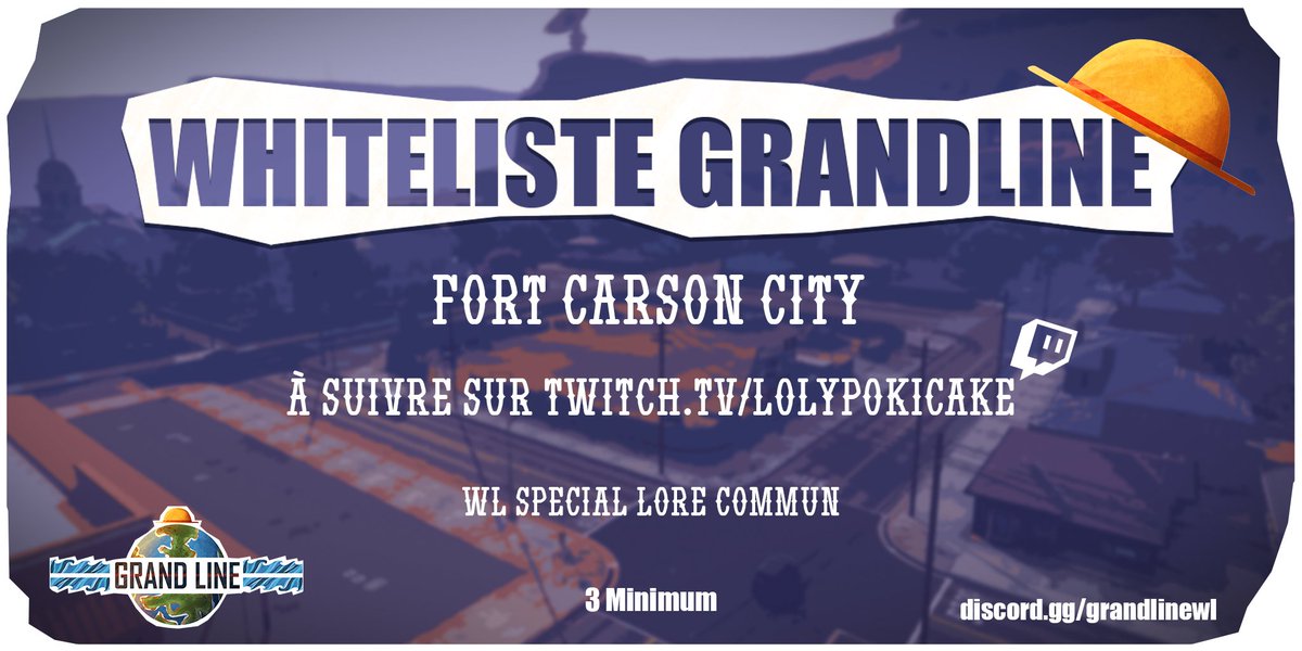 SESSION WHITELISTE 
Aujourd'hui à 20h00 : WHITELISTE spéciale pour les joueurs (3 minimum) avec un Lore/Background en commun !

📝 Formulaire obligatoire : candidaturewl.forms.app/grandlinewl
🔗 Rejoignez notre Discord : discord.com/invite/grandli…

Ne manquez pas cette opportunité ! 🚀