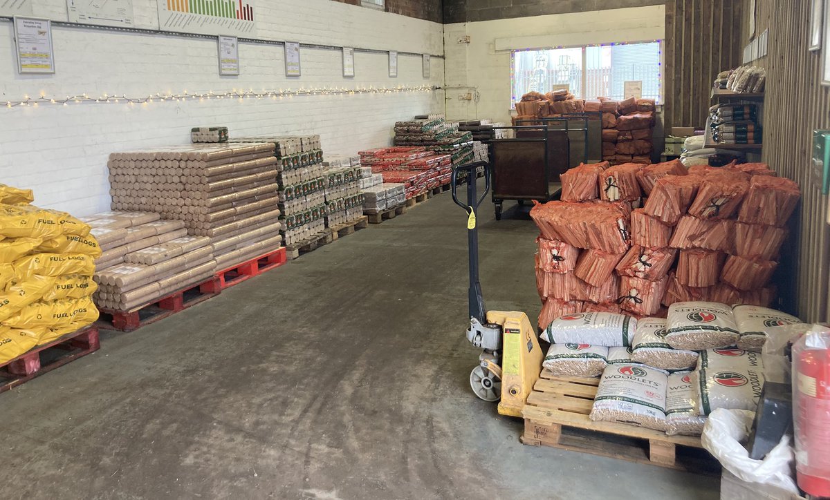 We’re open today (until 5pm) and tomorrow (until 4pm) if you’re running low on Briquettes, Logs, Kindling or Pellets.