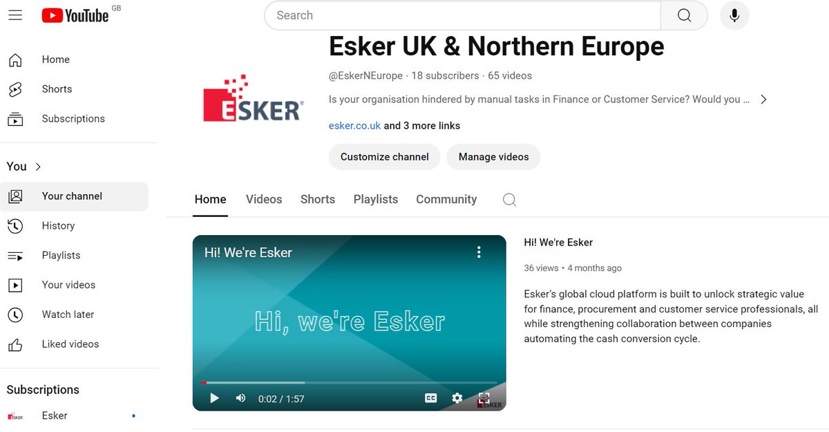 👋 Hi! We’re Esker!

🔔 Subscribe to our YouTube channel to get the latest updates on product demos, solution videos, and inspirational customer success stories.

youtube.com/@EskerNEurope

#WeAreEsker