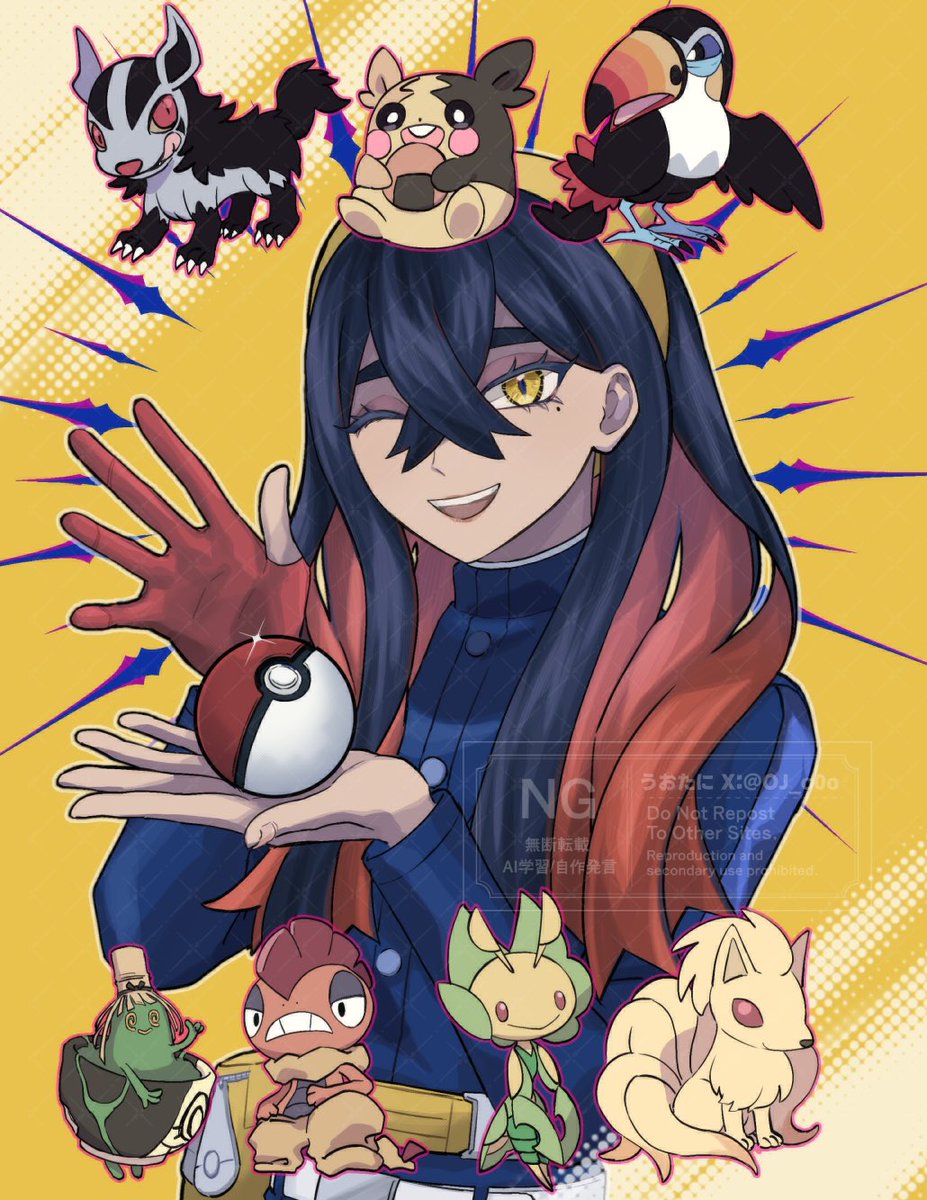 ゼイユ(ポケモン) ,モルペコ ,まんぷくもよう 「 」|TANI.のイラスト