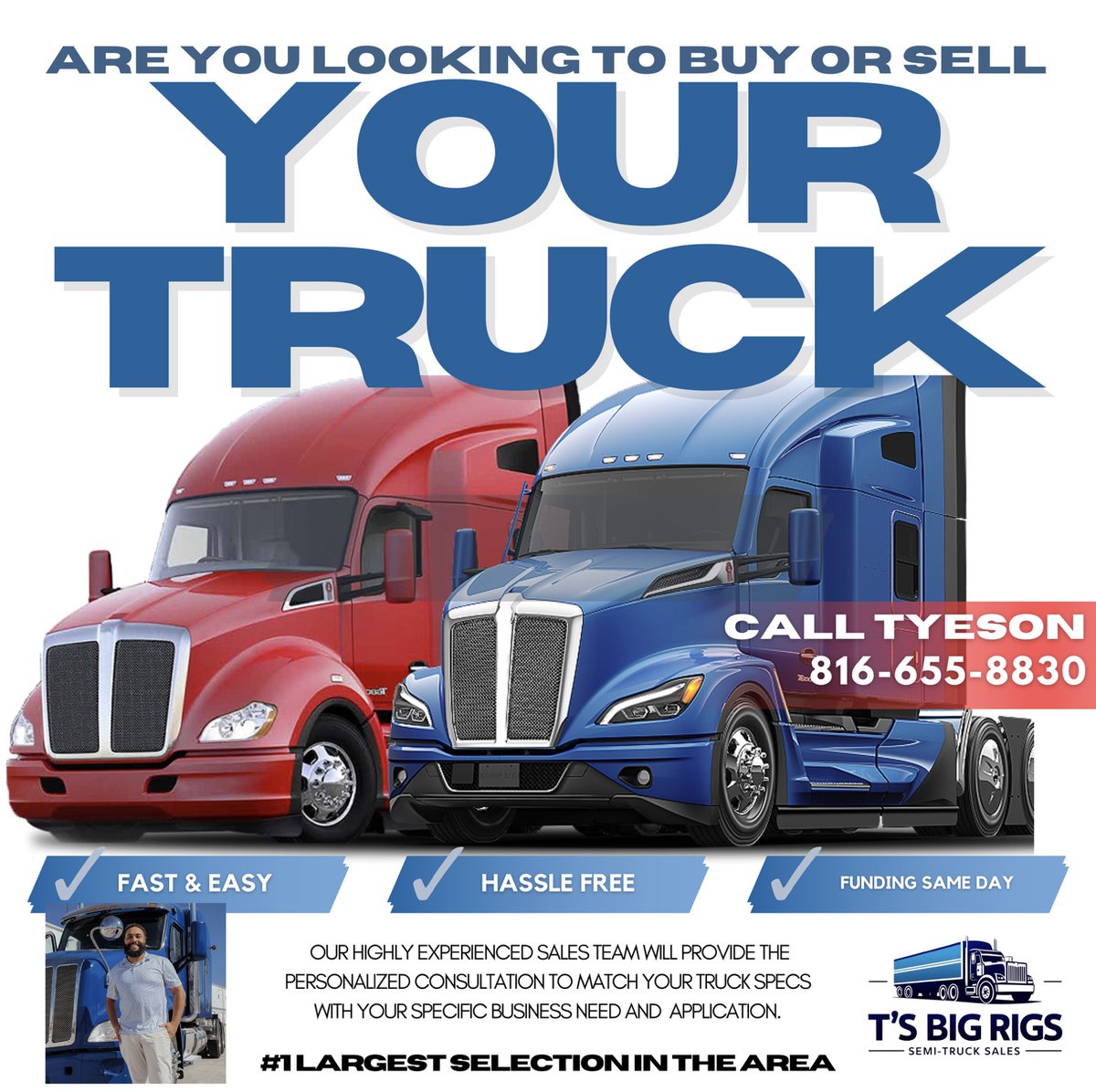 tyesonhumphrey's tweet image. Looking to upgrade or downsize your fleet? We specialize in buying and selling pre-owned semi-trucks of various brands and specifications. Call me at 816-655-8830 today. #FleetOwners #OwnerOperators #SemiTruckSales #PreOwnedTrucks