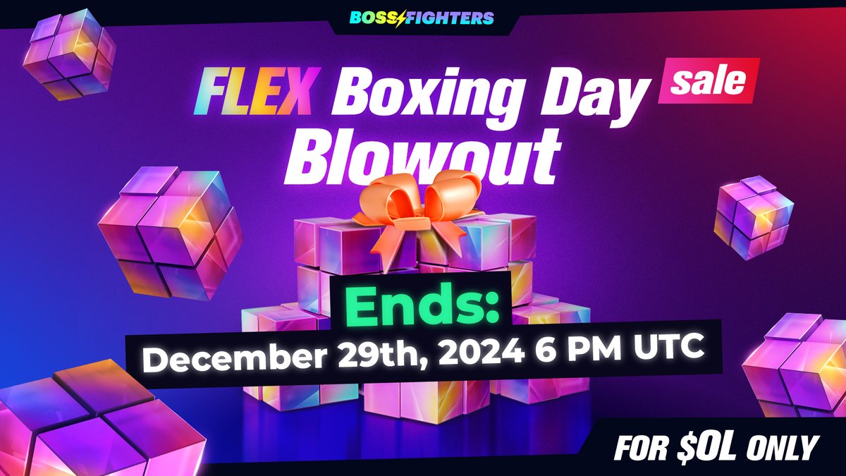 exylos_ai's tweet photo. ⏳ Don’t Wait—FLEX Sale Ends Soon! 🎁

The Boxing Day Sale is here, but it won’t last forever! Grab your FLEX boxes before 6 PM UTC on December 29th.

Once it’s gone, it’s gone—don’t miss out! 💎 👉 https://t.co/GPZe7adoUM