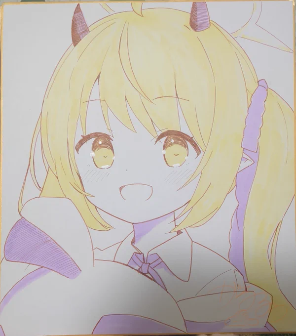 えらいので二つ色紙準備しましたもう一つあるけど、作業の休憩にボールペンで描いたやつだから持ってくか悩むマン! 