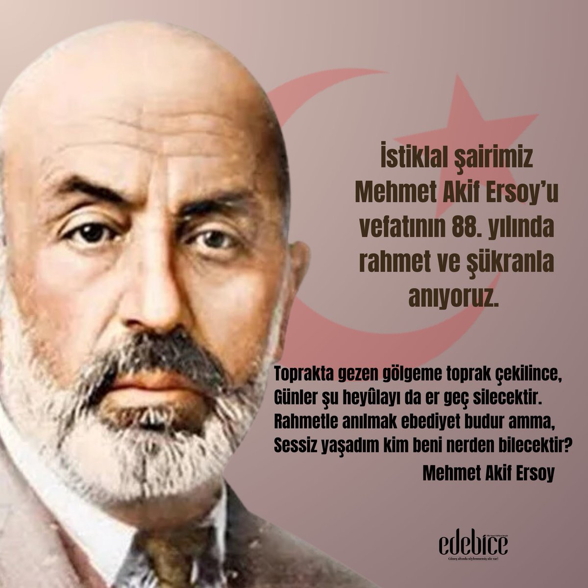 Vefatının 88. yılında #MehmetAkifErsoy'u rahmetle anıyoruz. #istiklalmarşı #çanakkale
