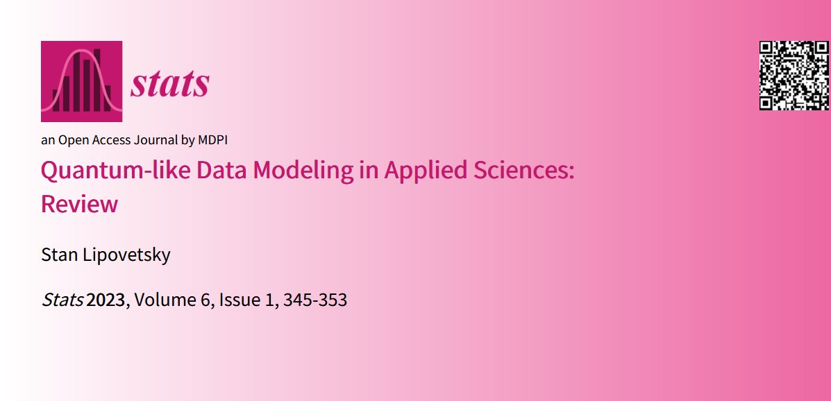 Stats_MDPI's tweet image. This work presents a brief review on the modern approaches to #data_modeling by the methods developed in the #quantum_physics during the last 100 years.
brnw.ch/21wPF3v