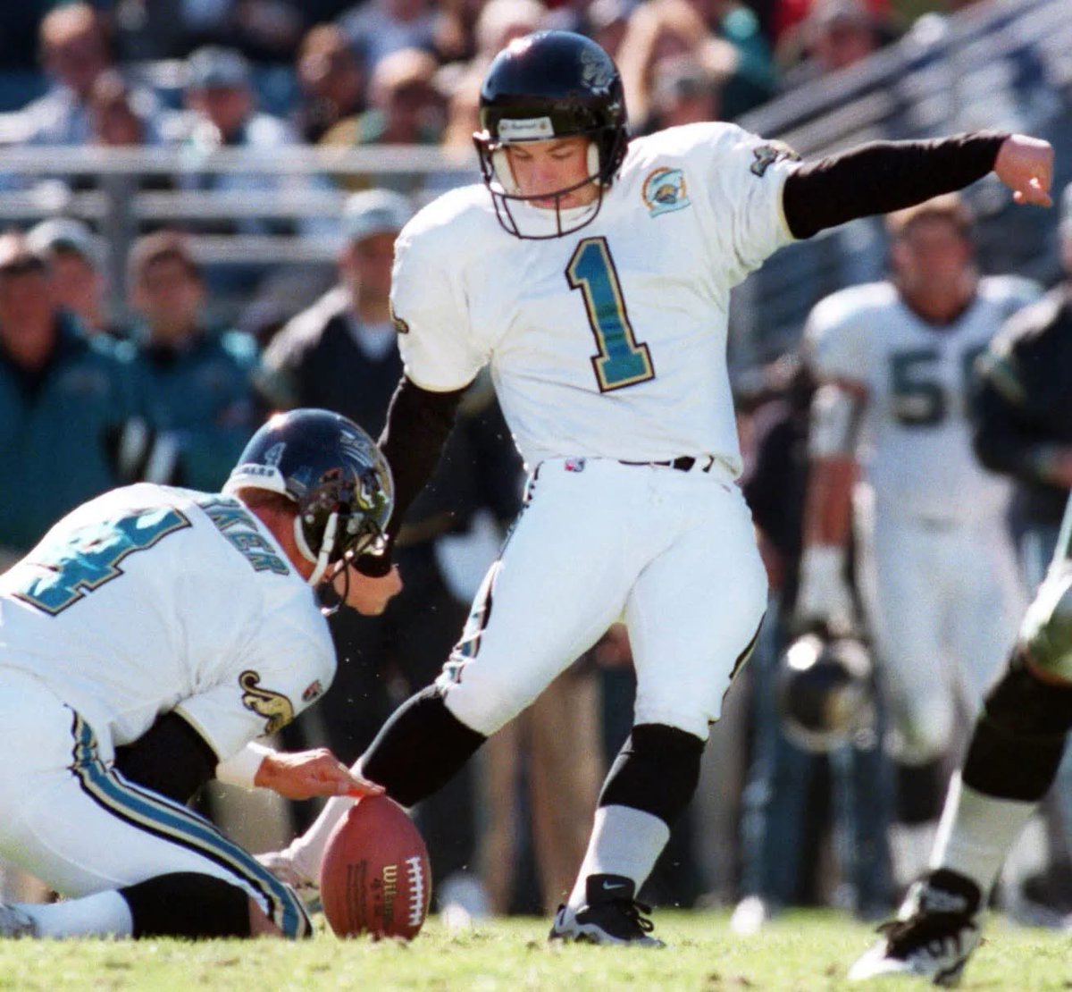 Random Athlete of the Day (@2daysrandomath) on Twitter photo RANDOM ATHLETE OF THE DAY: Mike Hollis, K (NFL - 1995-2002)
COLLEGE: Idaho
TEAMS: Jacksonville Jaguars, Buffalo Bills
FUN FACT: A Pro Bowler in 1997, Hollis led the NFL that season in scoring. At one point in his career, he was the most accurate kicker in NFL history. RANDOM ATHLETE OF THE DAY: Mike Hollis, K (NFL - 1995-2002)
COLLEGE: Idaho
TEAMS: Jacksonville Jaguars, Buffalo Bills
FUN FACT: A Pro Bowler in 1997, Hollis led the NFL that season in scoring. At one point in his career, he was the most accurate kicker in NFL history.
