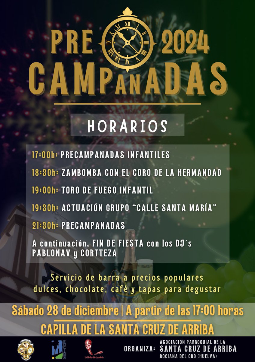 𝗣𝗥𝗘𝗖𝗔𝗠𝗣𝗔𝗡𝗔𝗗𝗔𝗦
𝗦𝗮𝗻𝘁𝗮 𝗖𝗿𝘂𝘇 𝗱𝗲 𝗔𝗿𝗿𝗶𝗯𝗮

Horarios