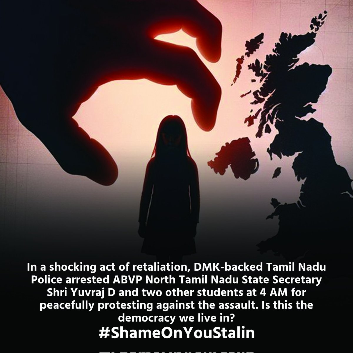 anshulchaudry's tweet photo. The DMK government has stooped to new lows by suppressing protests against sexual
violence.
#ShameOnYouStalin https://t.co/2jsfvWzD1E