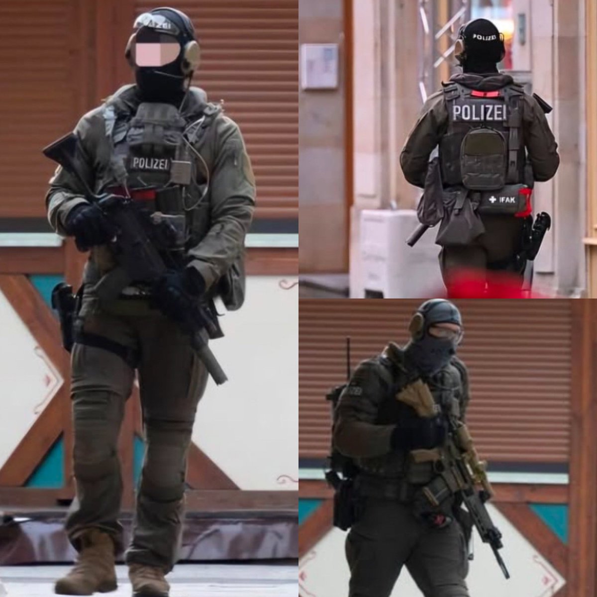 Saxony-Anhalt Police Spezialeinsatzkommando (SEK) members responding to the Magdeburg Christmas Market Attack, 2024.