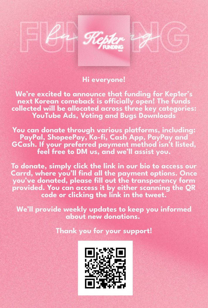 KEP1ER_FUNDING's tweet image. [💵] FUNDS UPDATE

The long awaited funding is here! Thank you for your patience.

🔗 forms.gle/TAhqY48NvGEtWC…

#Kep1er #케플러 @official_kep1er