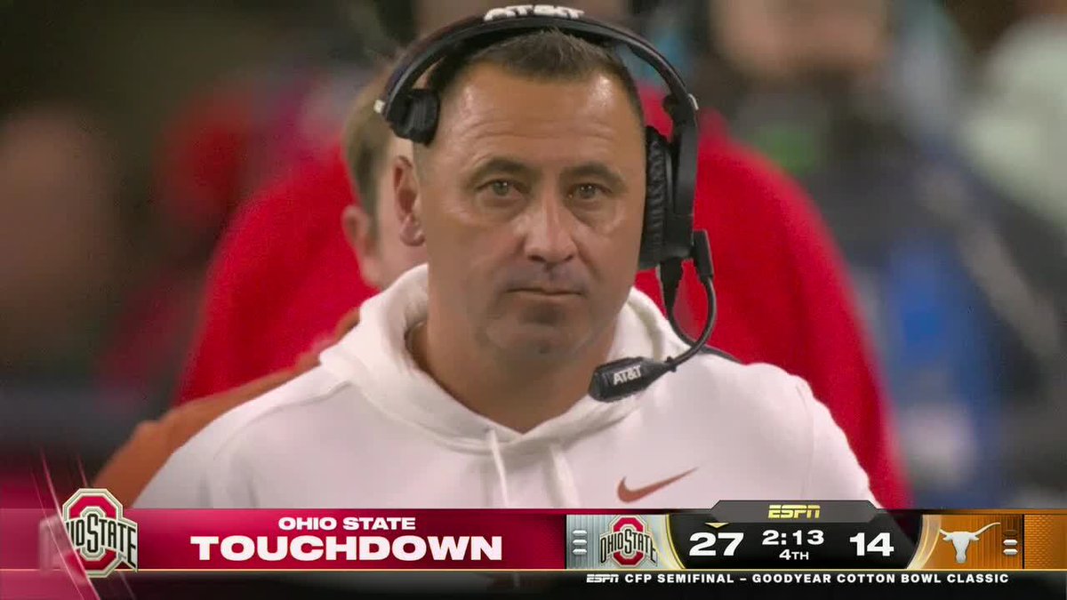 The mood for Texas after Ohio State's scoop-and-score 😬