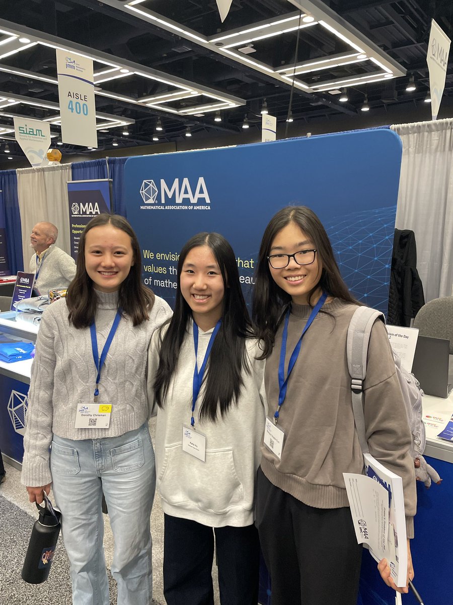 MAA (@maanow) on Twitter photo Three AIME qualifiers stopped by at our booth today! #JMM2025 #JMM <a href="/JointMath/">Joint Mathematics Meetings</a> Three AIME qualifiers stopped by at our booth today! #JMM2025 #JMM <a href="/JointMath/">Joint Mathematics Meetings</a>