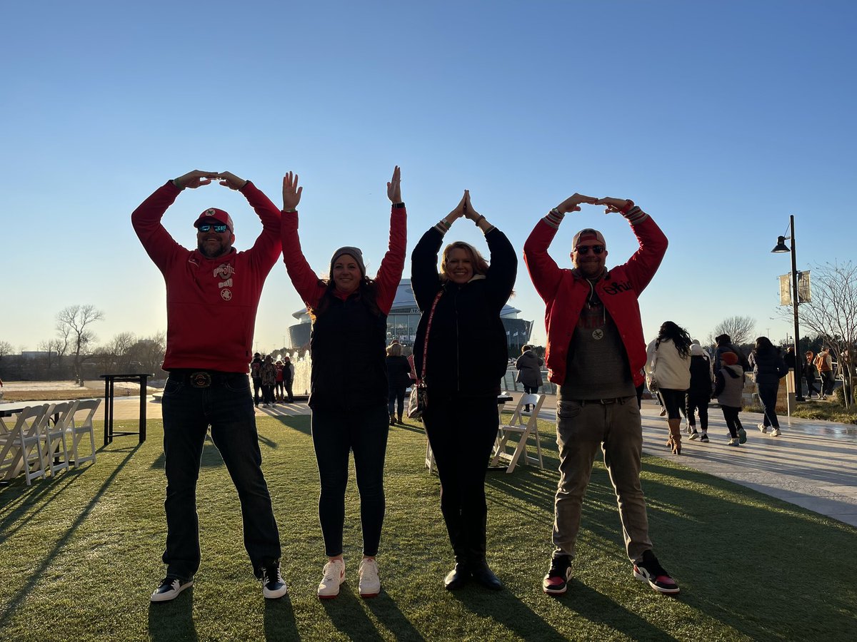 OhioStAthletics's tweet photo. Buckeye Nation has arrived in Texas🤠

#GoBucks https://t.co/m8RwOEWfQn