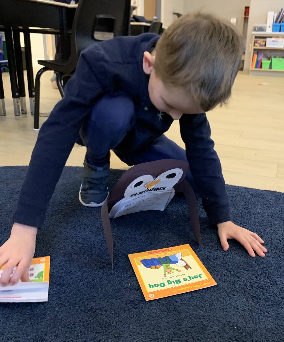 MrsLangdonHCDSB's tweet photo. We concluded our week of inquiry by consolidating what we’ve learned about Penguins! Check out these playful little cuties who even joined us for partner reading! @StCeciliaHCDSB https://t.co/6pnIYs3Q2T