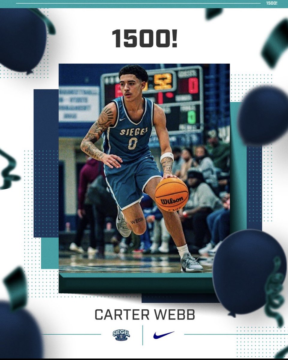 Congrats to <a href="/imCwebb/">CARTER WEBB</a> on surpassing 1500 points last night!

<a href="/SiegelAthletics/">Siegel Athletics</a> 
<a href="/Siegel_Nation/">The Nati❌n</a> 

#P2BASS