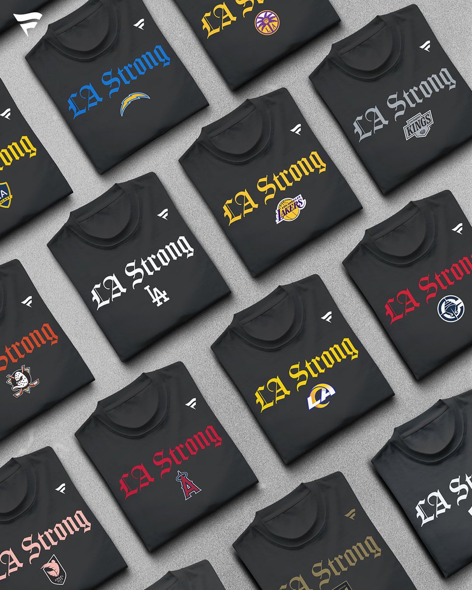 Fanatics's tweet image. Our hearts are with everyone in Los Angeles. And we’re looking to do whatever we can to help. So we’ve teamed up with the our league partners and the LA sporting world to support those impacted by the tragic wildfires. 
 
Fanatics, Leagues, and the participating sports…