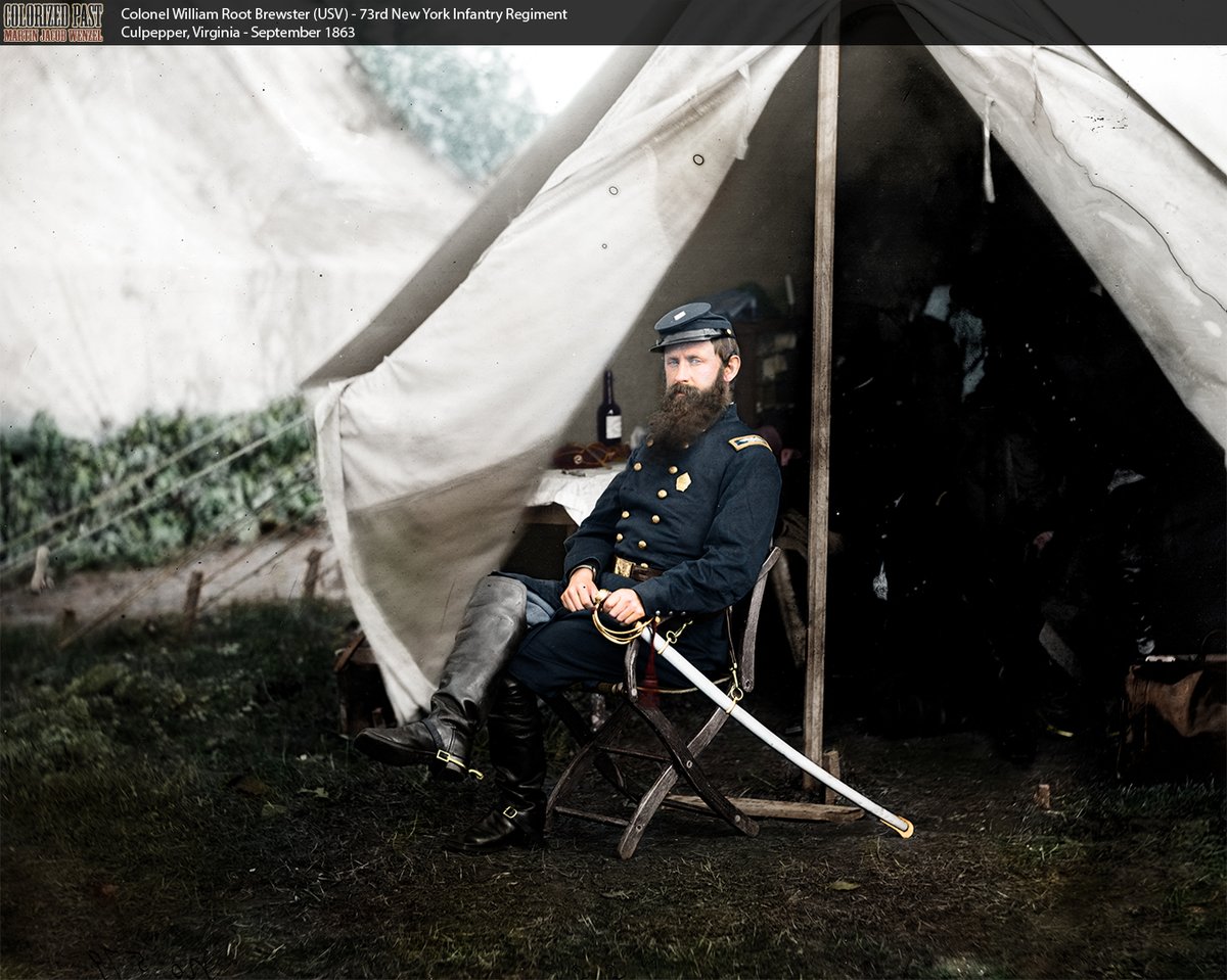 ColorizedPast's tweet image. Col. William Brewster - 73rd NY Inf.
#americancivilwar #colorized