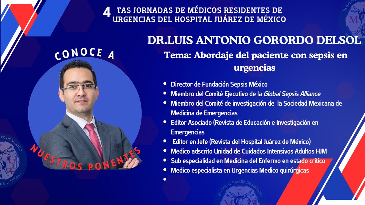 UrgenciasHJM's tweet photo. Dr. Luis Antonio Gorordo Delsol
Tema: Abordaje del paciente con sepsis en urgencias https://t.co/PEUv27ja8g