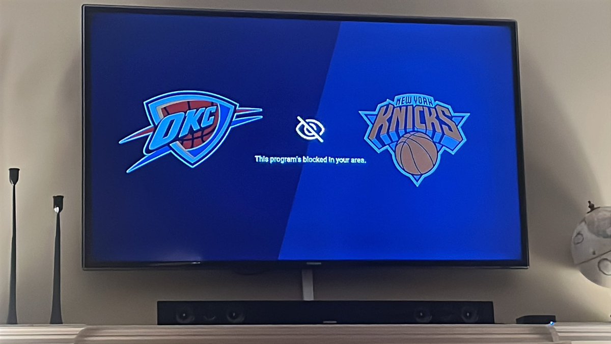 bjones108's tweet photo. Just a game that’s being played in NYC, that’s unavailable streaming on nationwide media to someone living in Oklahoma. 
@NBA https://t.co/1hbE6xJfHB