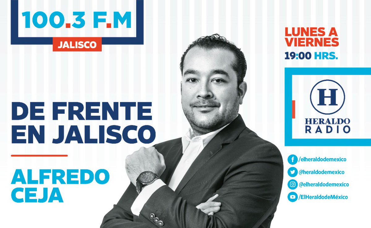 Alfredo Ceja (@alfredocejar) on Twitter photo 👉Hoy en #DeFrenteEnJalisco👈
🔵Mesa de análisis de los viernes con <a href="/AnaPaulaHdzO/">Ana Pau Hdz</a> y <a href="/renatamay04/">Renata M</a> estudiantes de la <a href="/UPGdl/">Universidad Panamericana Guadalajara</a>🔵
➡️Sintoniza a las 7:00 PM el 100.3 de FM o en heraldodemexico.com.mx/radio-guadalaj… ⬅️
#ComunicamosCreando
<a href="/heraldoradio_/">Heraldo Radio</a> <a href="/heraldoradioGDL/">Heraldo Radio Guadalajara</a> <a href="/heraldodemexico/">El Heraldo de México</a> 👉Hoy en #DeFrenteEnJalisco👈
🔵Mesa de análisis de los viernes con <a href="/AnaPaulaHdzO/">Ana Pau Hdz</a> y <a href="/renatamay04/">Renata M</a> estudiantes de la <a href="/UPGdl/">Universidad Panamericana Guadalajara</a>🔵
➡️Sintoniza a las 7:00 PM el 100.3 de FM o en heraldodemexico.com.mx/radio-guadalaj… ⬅️
#ComunicamosCreando
<a href="/heraldoradio_/">Heraldo Radio</a> <a href="/heraldoradioGDL/">Heraldo Radio Guadalajara</a> <a href="/heraldodemexico/">El Heraldo de México</a>