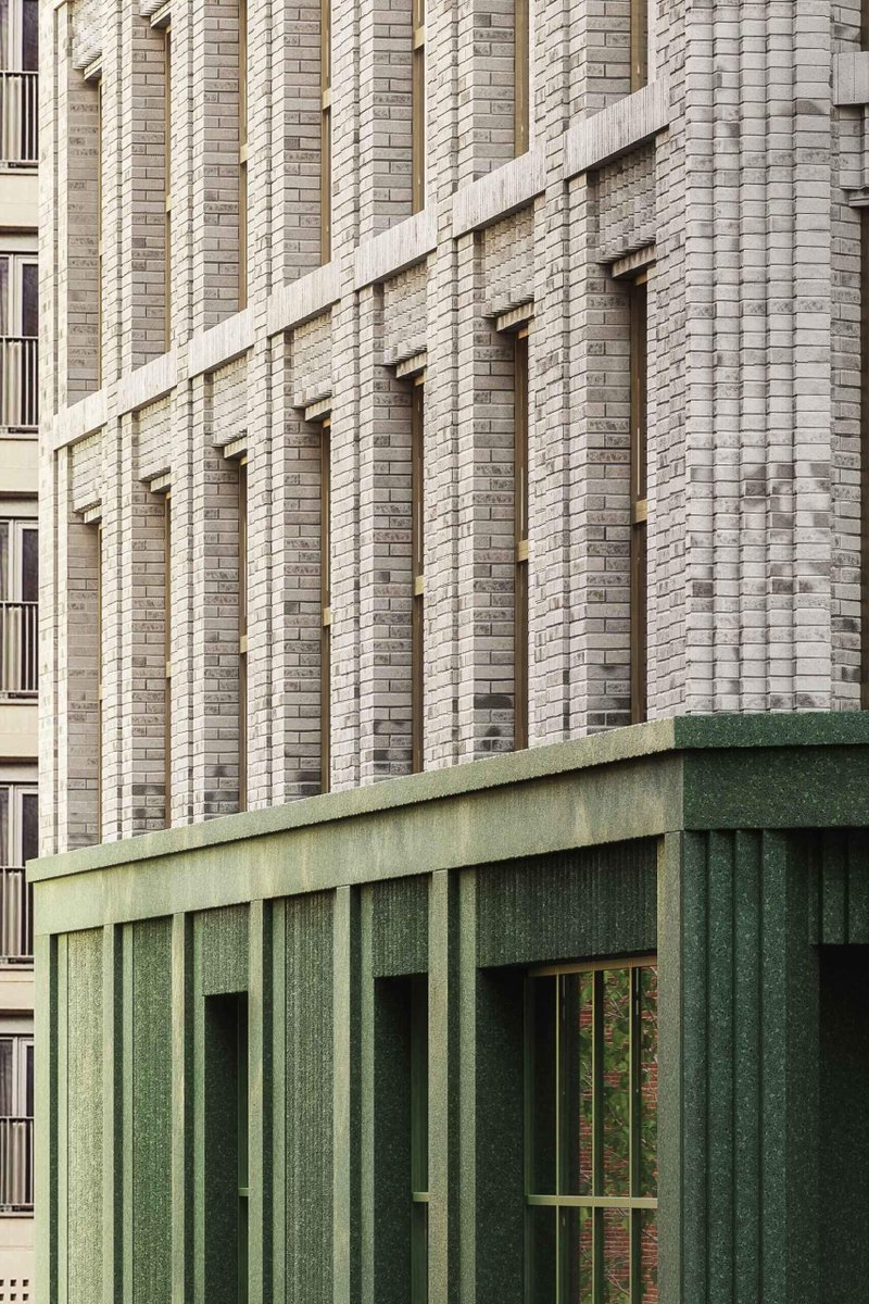 Developed by CERT, and comprising 99 new homes the details (like the chamfered corner and turned brick) are what really make this scheme noteworthy. So often size is substituted for detail, but the two aren't mutually exclusive. Indeed, height without refinement is oppressive.