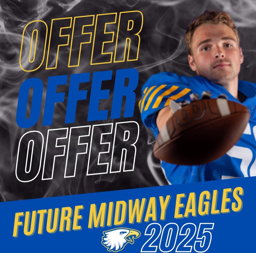 After a great call with <a href="/OfficialBCos/">Coach B, Coach Cos, Coach Cosby</a> I’m blessed to say I have received an offer from midway university!
<a href="/EtownFB/">E-town Panther Football</a> <a href="/Etown_Barbell/">E-Town Barbell Club</a>