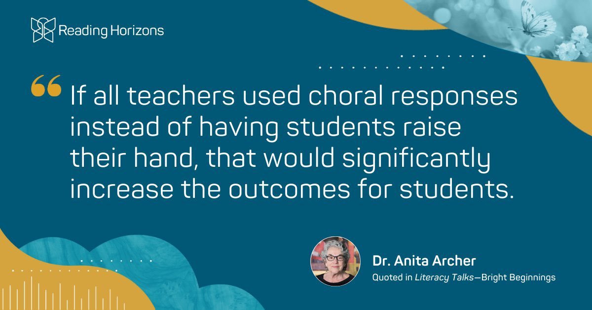 "He who does the work... does the learning." 

When it comes to explicit and systematic reading instruction having students raise their hands is most likely a strategy that DOES NOT lead to improvement in the reading performance of MOST students.

To make this instructional shift