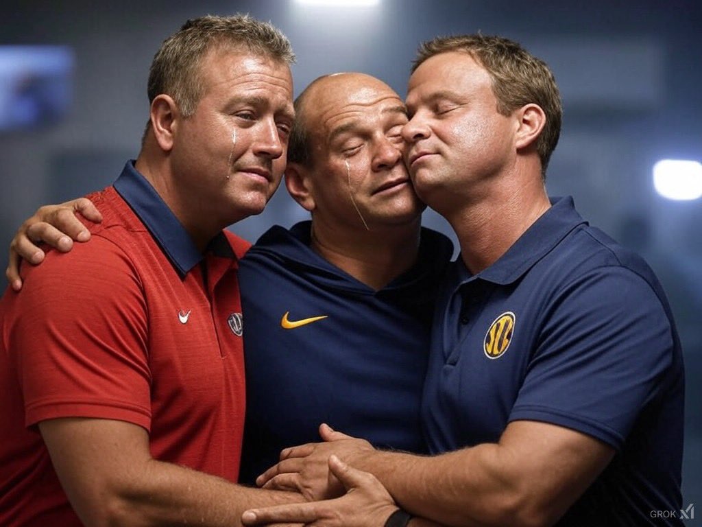 Kirk Herbstreit, Paul Finebaum, &amp; Lane Kiffin after realizing the SEC can’t win the College Football Playoff National Championship this year.