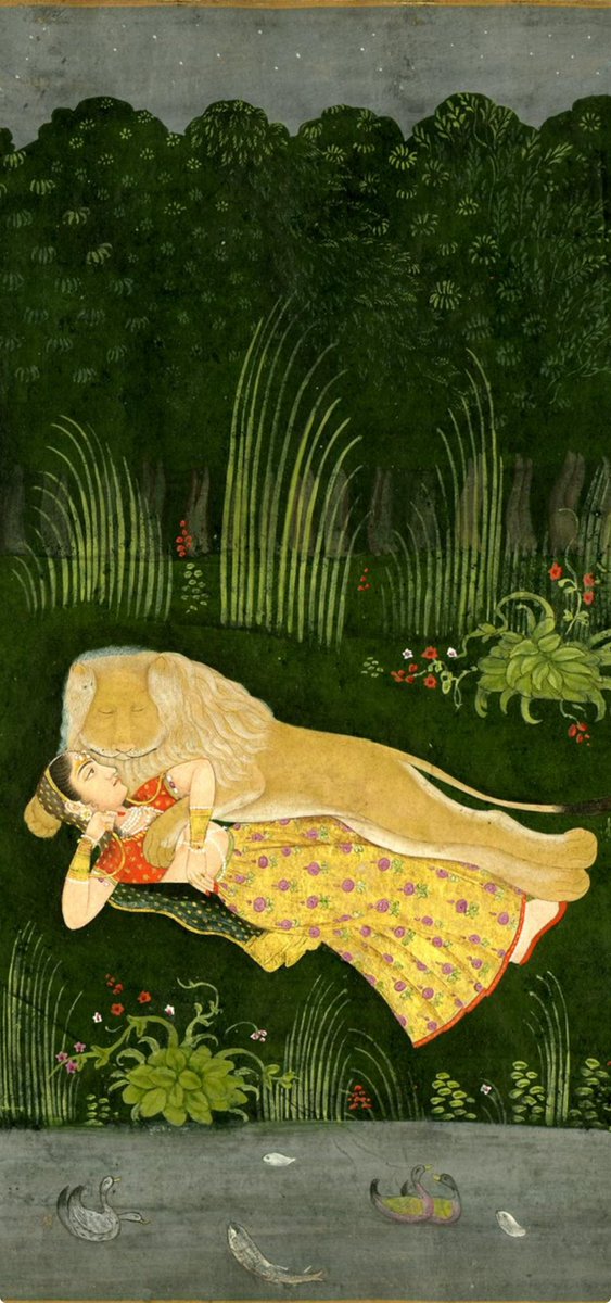 hemantsarin's tweet image. A warrior discovers a lady being embraced by lion ! There are several noblemen on horseback in the background, perhaps searching for the woman. 18th cen frm @britishmuseum #Art #History @DalrympleWill @dpanikkar @PunjabiRooh @ssharadmohhan @swativashishtha @AmitGuha2020 @JAJafri