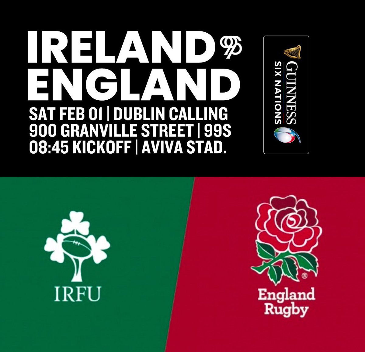 pintsandscrums's tweet image. Join us SAT FEB 01 for our Official Guinness Six Nations Launch | Ireland x England LIVE from Dublin | 08:45 KO.

[Dublin Calling | 900 Granville Street]

#KeepRugbySocial | #Vancouver | #RugbyFans | #RugbySupporters |