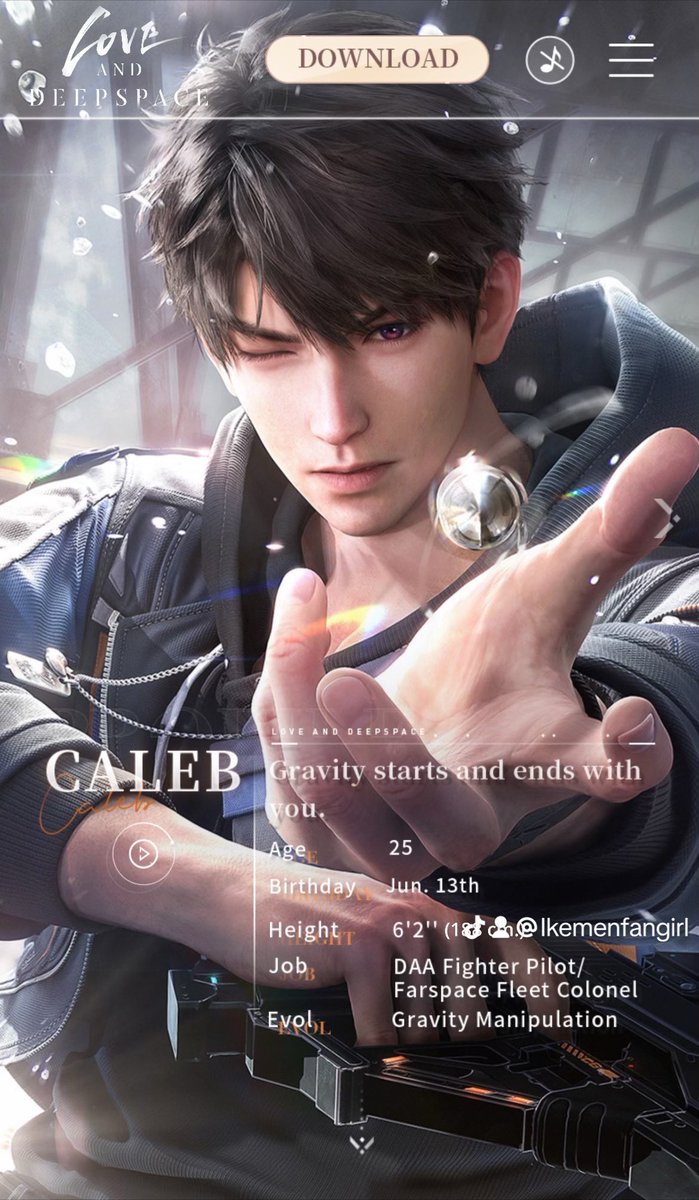 Love and Deepspace : Male Lead No.5 🧡 Xia Yizhou 夏以昼 (Caleb