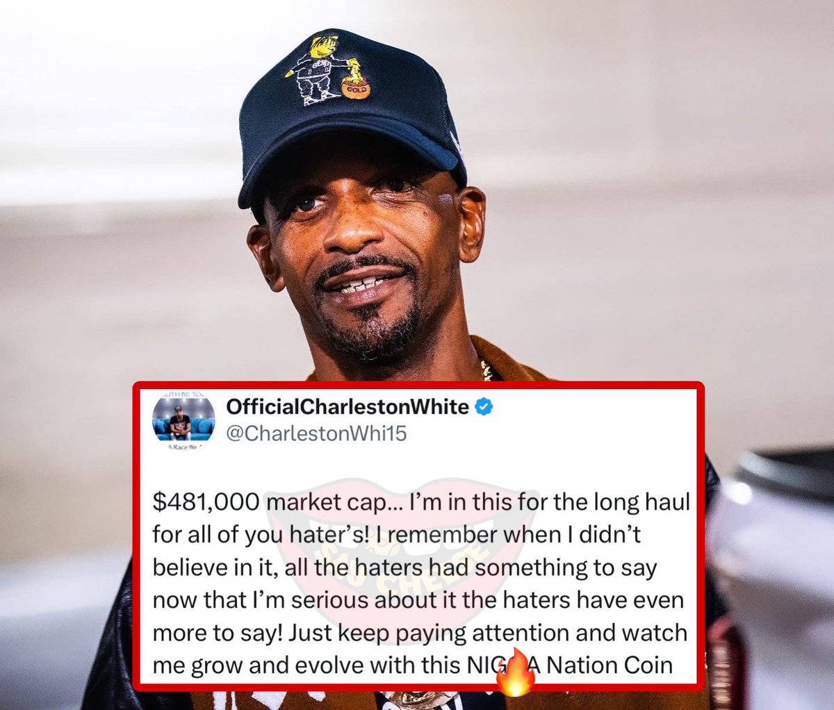 Charleston White has released his very own crypto coin. “The Nigga Nation” coin. It already has a market cap of $481,000