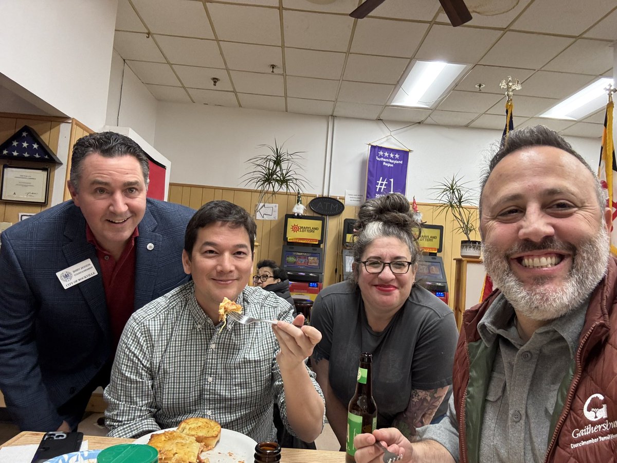 Great to see our colleagues from Gaithersburg make the trip to American Legion Post 86, Rockville MD and have some of the famous lasagna <a href="/MVforRockville/">Marissa Valeri</a> was making. 

Because <a href="/Rockville411/">City of Rockville</a> and <a href="/GburgMD/">City of Gaithersburg</a> are like that ya’ll…