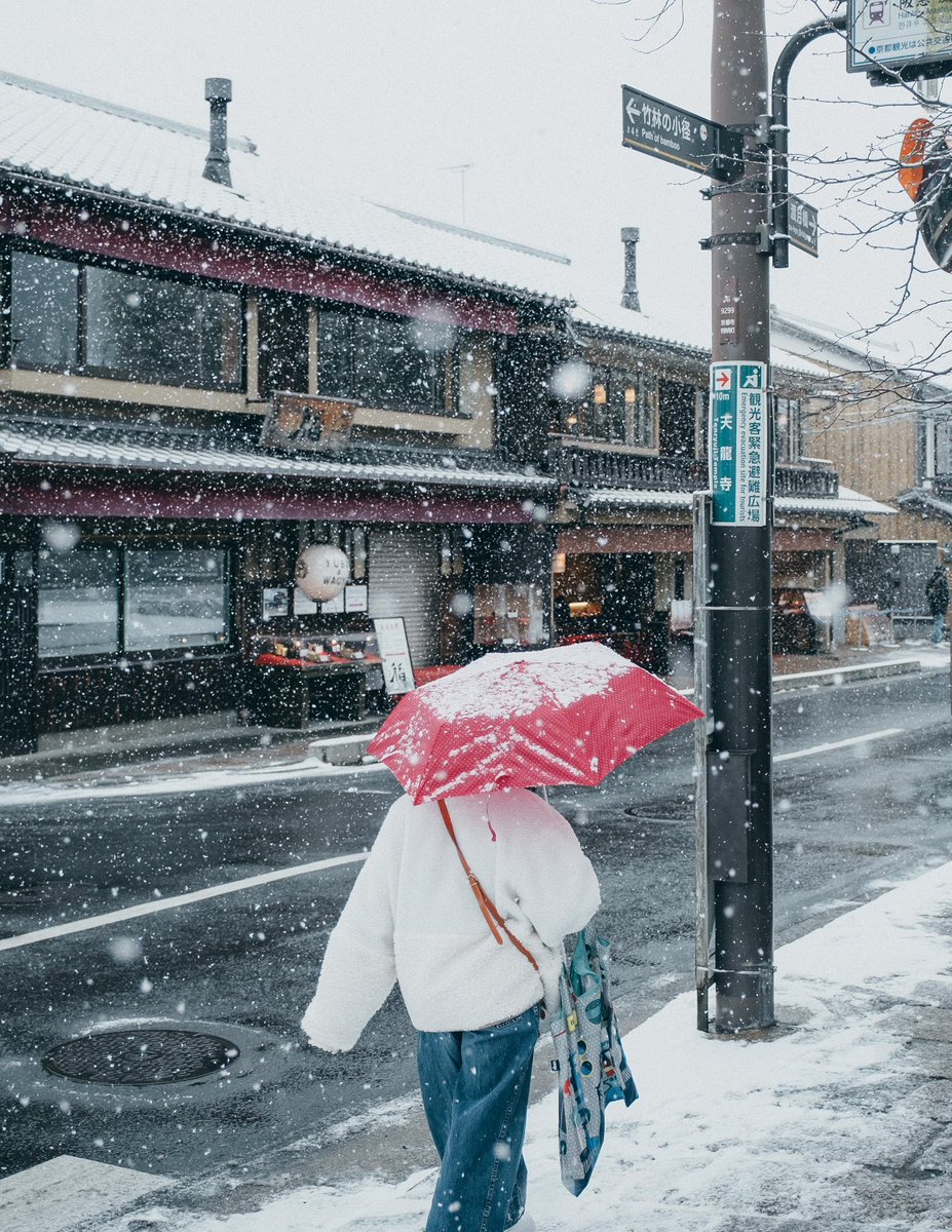 riki_shinagawa's tweet photo. 昨日の雪の嵐山。本当に降るのか降らないのかギリギリまでわからない」というドキドキ感が、京都の雪の面白いポイント。 https://t.co/m1SJg9MRLA