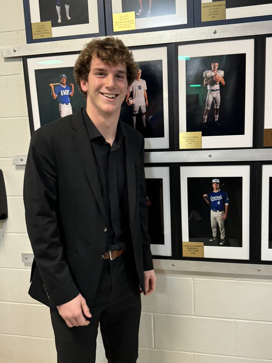 The 10th member of AW Baseball has been added to “The Wall”…Congrats Lukas!

1954 Larry Morrison
1954 Lowell Hinkle
2002 Jeff Talmanik
2006 Andy Whewell
2012 Deion Tansel
2015 Peyton Brown
2017 Evan Brown
2021 Garret Pike
2023 Brayden Weis
2024 Lukas Potkanowicz

#BluePride