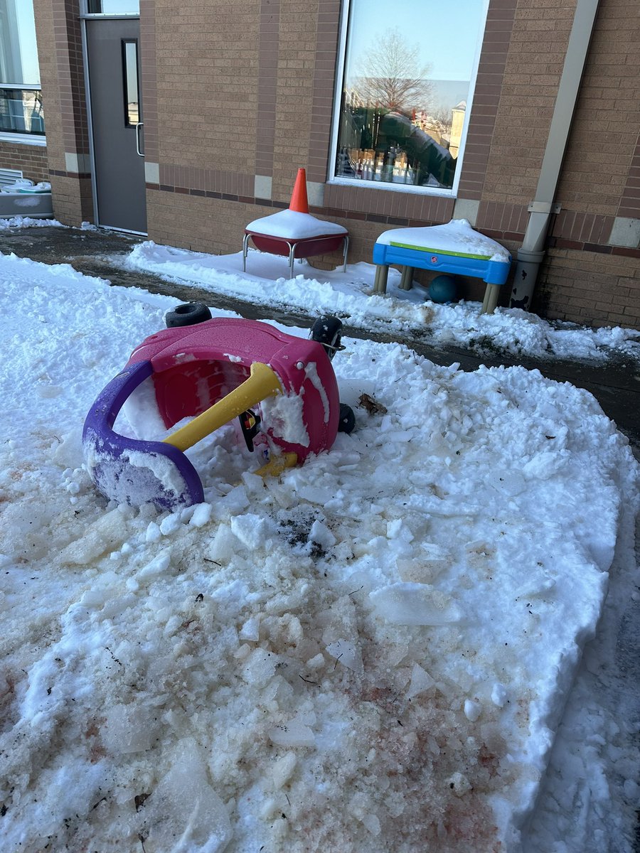 How many of us are feeling after this week… 

As represented by a Cozy Coupe from our ECC playground. ❄️❄️❄️❄️😬 #NoMoreSnow