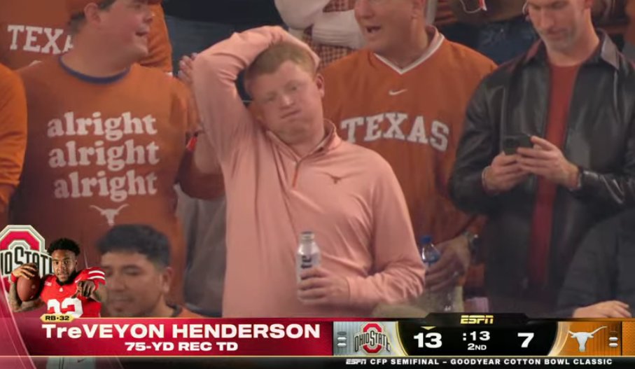sadSECfans's tweet photo. That was quite the end to the half #sadSECfans #CFBPlayoff #CottonBowl https://t.co/Kho5y0YTck