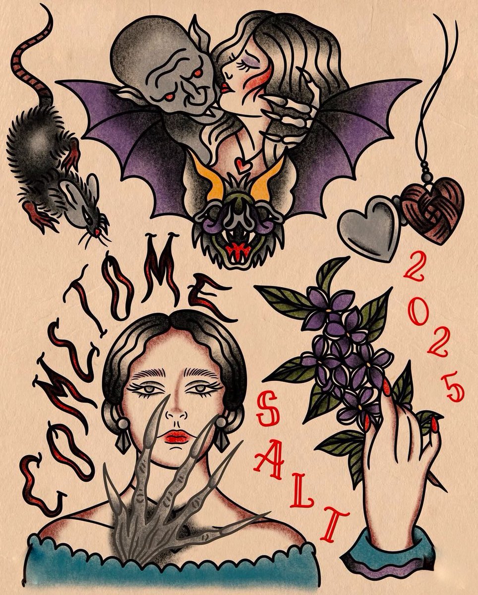 JessicaKnapik's tweet image. Nosferatu tattoo flash sheet by @ kweensalt on ig 🖤