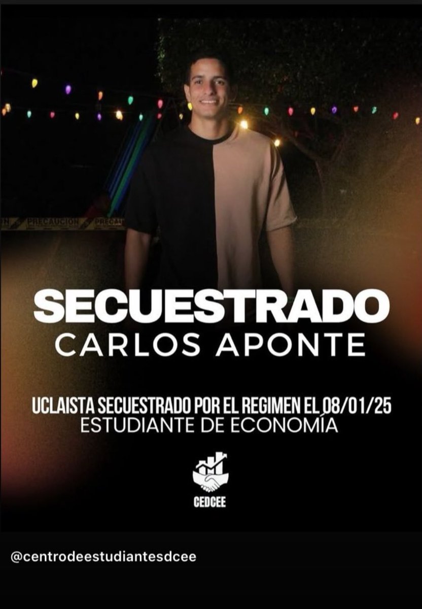 Estudiante de la #UCLAve secuestrador por la dictadura  #Venezuela #UniVE @ReporteYA