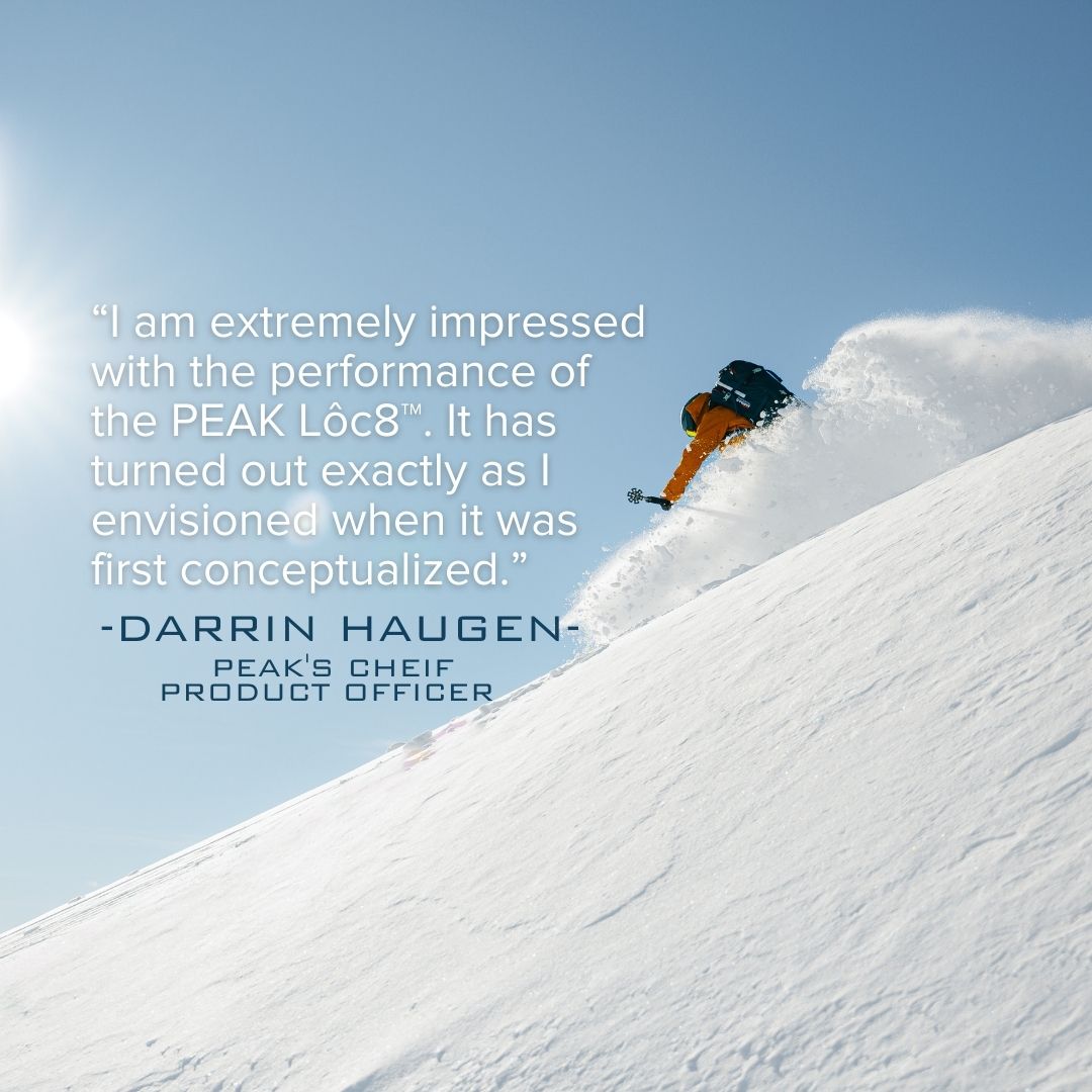 For two years, CPO Darrin Haugen led the effort to embed PEAK Lôc8™ into our skis—a challenge made possible with @Pebblebee. The result? Seamless, durable tech that delivers global &amp; local ski tracking.

As Darrin says: “Exactly as I envisioned.”

#PeakLoc8 #SkiInnovation
