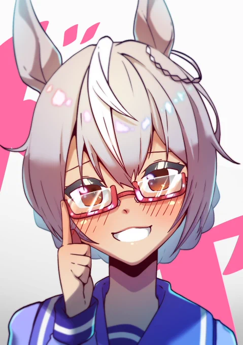 文字を書くくろいちさん(  )のオリウマ娘描きました! 