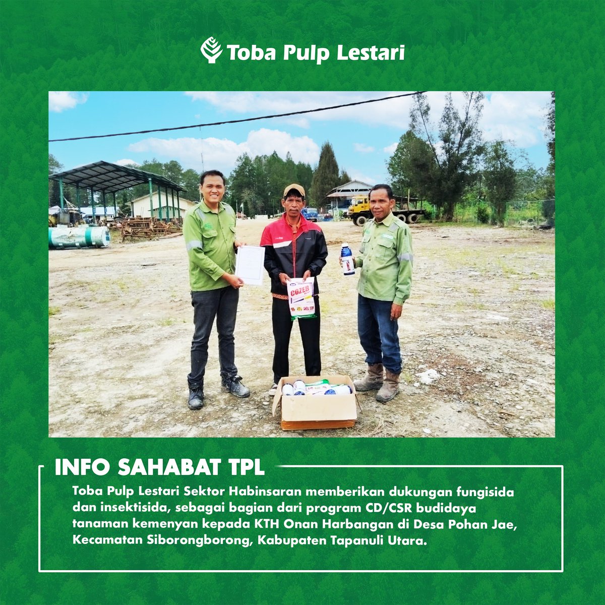tobapulp_id's tweet photo. #TobaPulpLestari
#TPL
#TPLHadirBerkontribusi
#LifeatTobaPulpLestari
#GoodForCommunity
#GoodForCountry
#InfoSahabatTPL https://t.co/M2zurkFpwA