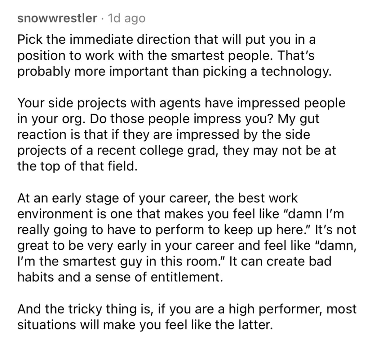What a fantastic career advice!