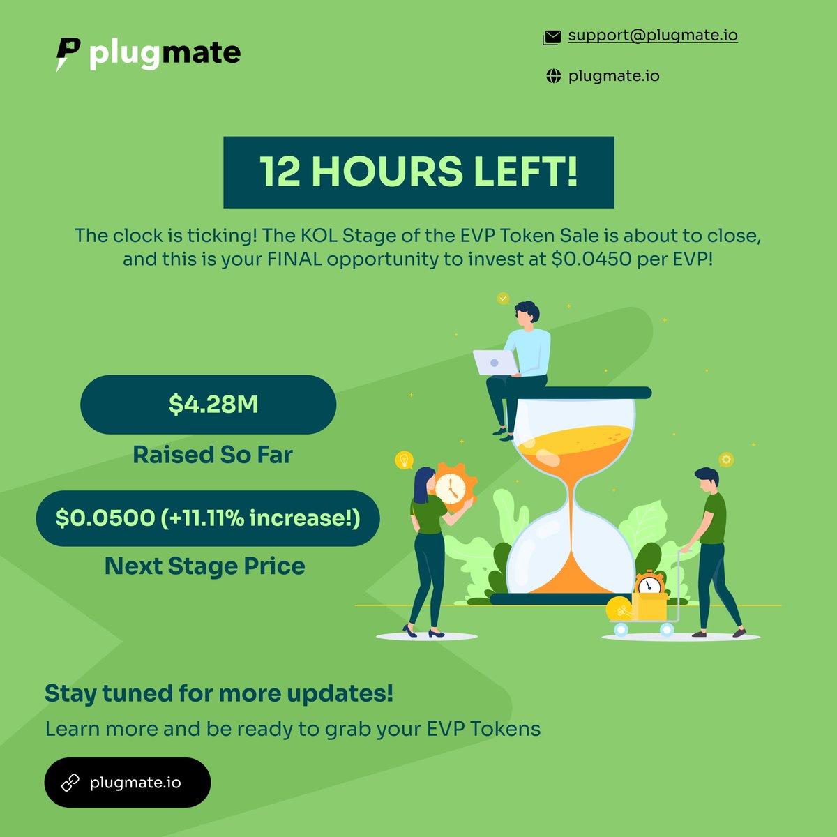 PlugMate (@plugmateev) on Twitter photo β³ ππ πππππ πππ
π! Make your move now and own your share of the future!
β³
The clock is ticking! The KOL Stage of the EVP Token Sale is about to close, and this is your FINAL opportunity to invest at $0.0450 per EVP!
π° Raised So Far: $3.78M and climbing fast
π β³ ππ πππππ πππ
π! Make your move now and own your share of the future!
β³
The clock is ticking! The KOL Stage of the EVP Token Sale is about to close, and this is your FINAL opportunity to invest at $0.0450 per EVP!
π° Raised So Far: $3.78M and climbing fast
π