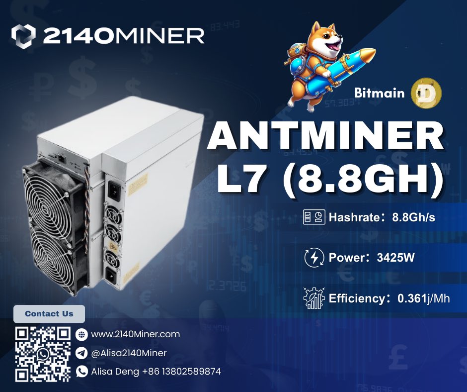 2140Miner's tweet photo. 🎉2140 Miner | 2025/1/9
HK  Stock
🐜L9        15G               $11700
🐜L9        16G               $12500
🐜L9        17G               $13300
🐜KS5pro    21T           $2550
🎉E-DG1M 3.4G           $2500
🎉MINIDOGEⅢ 700Mwifi $569
🎉MinidogeⅢ+810M      $760
🎉DGHOME1 2.1G Jan   $1950
🐜S21pro 234T             $22.1/T
🐜S21Imm 215T           $15.8/T
🐜T21     190T               $14.2/T
🐜S19eXPhyd 251T       $10.4
🐜S19pro+hyd 198T     $9.2/T
🐜S19Kpro 120T            $9.4/T
🐜S19JPro 104T            $6.7/T
🐜S19pro/jpro 100T      $6.6/T
🐜S19jpro 96T              $6.2/T
🐜S19pro-A 100/104T  $6.3/T
🐜S19pro-A 92/96T     $6.2/T
🎉DG1+  14G                $10200
🎉DG1+  13G                $9100
🐜L7   9500M               $8400
🐜L7   9050M               $8000
🐜E9pro 3780M           $1750
🐜E9pro 3680M           $1699
🧊AL0-400G                  $205
🧊AL3  15T                    $3450
🐜KA3  173T                  $3050
🐜S19XPhyd 257T 7 days  $10.6
🐜S21Hyd 335T  7 days   $17.1
🐜S21Hyd 319T   7 days    $15.8
🐜S21Hyd 302T   7 days  $15.8
🐜S21xp 270T      Jan   $23.9/T
🐜S21pro 234T     Jan   $21.6/T
🐜S21+ 216T MIX  Feb   $16.2
🐜S21+Hyd 319T MIX Feb $16.2
🦭A2     226T MIX  March   $16.1

ShenZhen stock
🐴M50 112/114T              $7.6
🐴M50 120/122/124T     $8.1/T
🐴M50 27w126/128/130T$8.2
M50s 26w 128/130T        $8.9
M50s 26w 132/134T        $9.0
M50s+24w142/144/146T $10.7
M50s++22w156/158/160T$11.2
M60s 184/186/188t Jan  $16.2
🐴M60 160/162/164T 3 days $13.9
🐴M60 154/156/158T3 days $13.8
🐴M60s+ 192T mix  Jan $19.2 
⚠ Be sure to confirm the real-time price and available quantity before payment                                                                                                                                                                                  ⚠ Be sure to confirm the real-time price and available quantity before payment                                                                                                                                                ❤🧡💛💚💙💜❤🧡💛💚💙💜
Welcome to ask for Special Price and Discounts:
☎WhatsApp:008613802589874
📧E-mail: sales005@2140miner.com