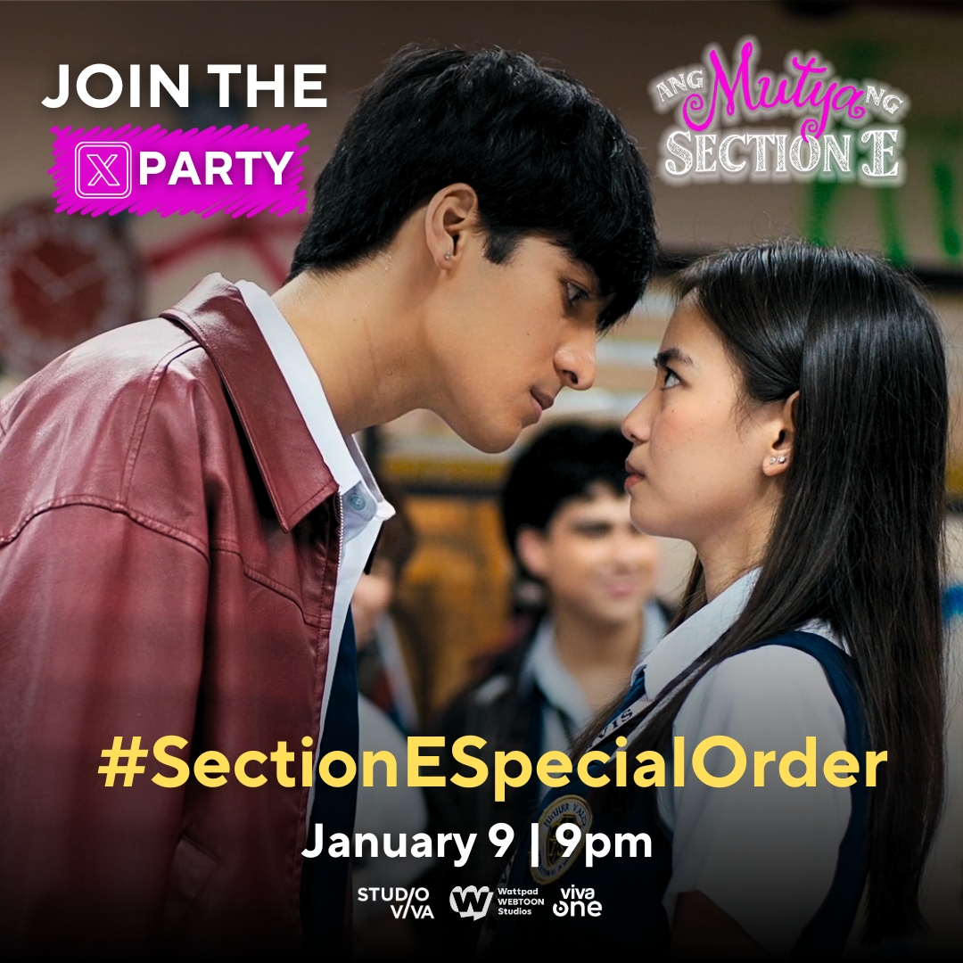 StudioVivaPH's tweet photo. Episode 2 is coming and tumitindi ang bardagulang Keifer and Jay-Jay! 

Makisali na sa X Party mamayang 9pm using the hashtag #SectionESpecialOrder

While waiting, feel free to rewatch Ang Mutya Ng Section E episode 1 on Viva One: https://t.co/IONLHCglZu

#AngMutyaNgSectionE https://t.co/0rCQXhEbZe