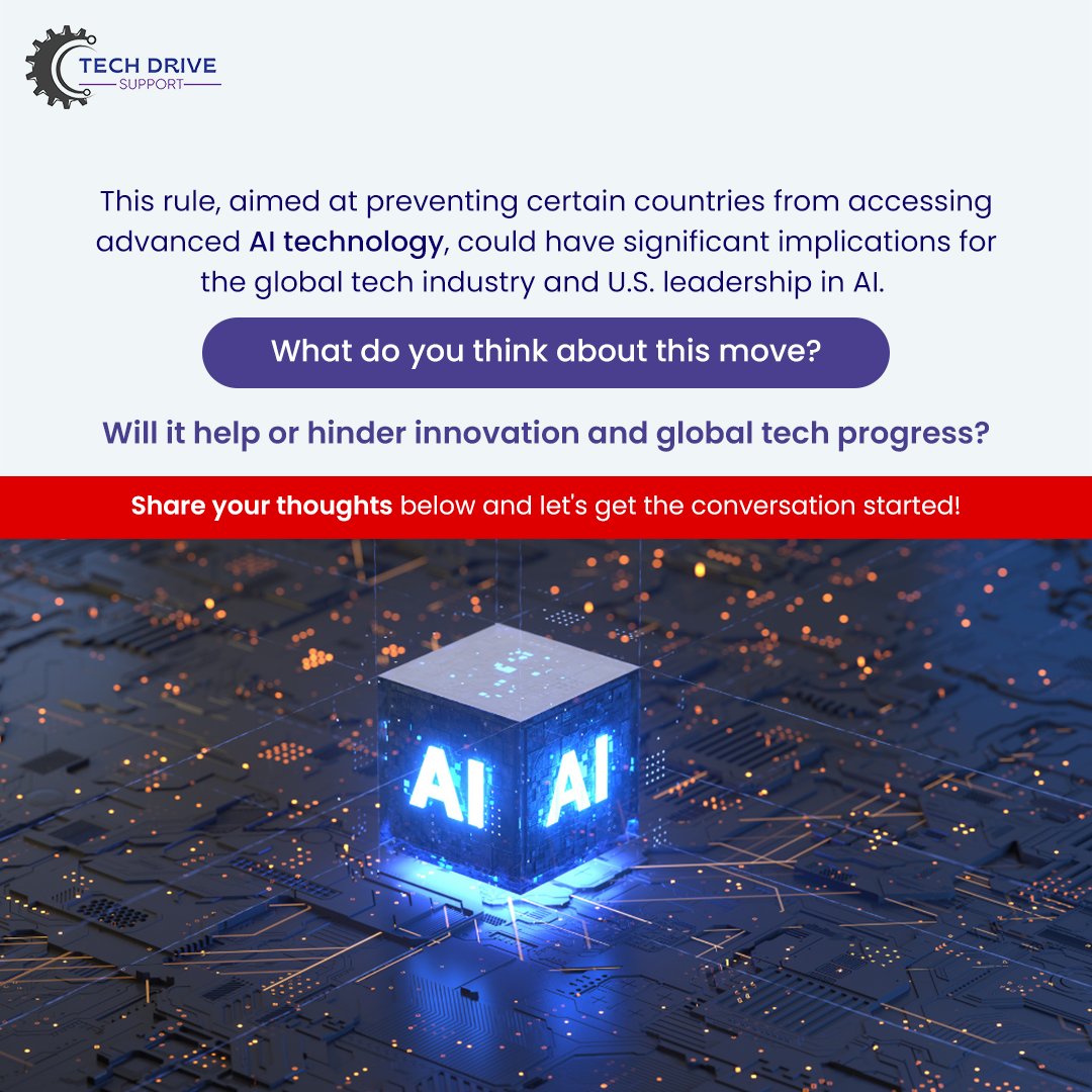 techdrivesprt's tweet photo. A major tech group is urging the U.S. government to halt a new rule that could limit global access to AI chips. 🌐💻

Follow Us On: https://t.co/TNnIfiovoM

#TechNews #AILeadership #GlobalTech #Innovation #USPolicy https://t.co/9jcUOYr11M