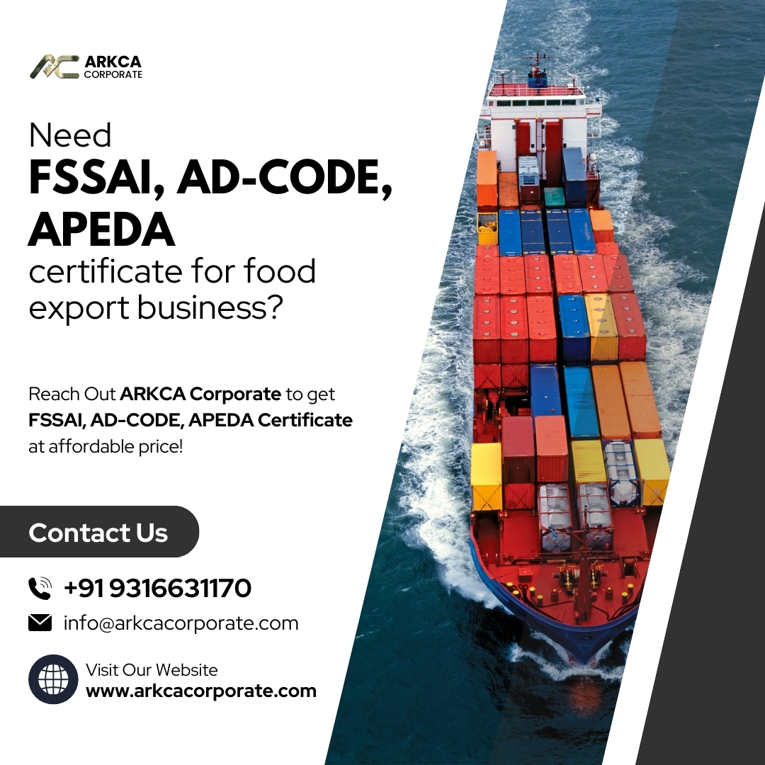 arkcacorporate's tweet image. 📞 - 9316631170
📧 - info@arkcacorporate.com
🌐 - arkcacorporate.com

#fssai #adcode #apeda #arkcacorporate