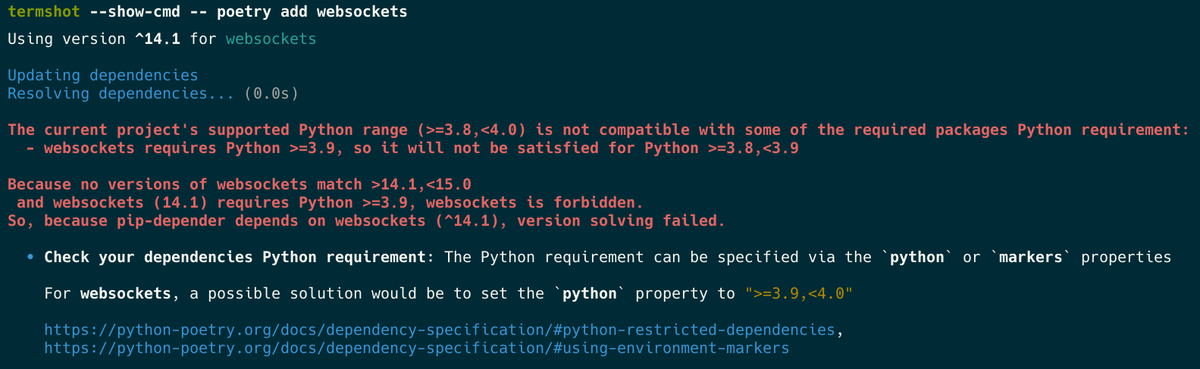 chyroc_'s tweet photo. 📦 开发多版本 Python 兼容的 SDK 时，依赖经常冲突管理复杂 🤕。
🤖 为了解决这个问题，和 Cursor AI IDE 一起开发了一个 pip_depender 工具。
🔍 它会自动分析依赖元数据，组装各 Python 版本所需的依赖版本，保证兼容性 ✅。
🚀 GitHub 项目：https://t.co/76f01lHZYj 。 https://t.co/hqWRRz9Pv7